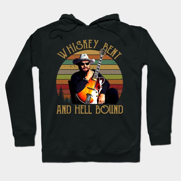 Hank Art Jr Whiskey Bent and Hell Bound Hoodie by Culnaneandreas.Fashion